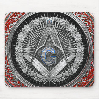 [200] Master Mason - Silver Square & Compasses Mouse Mat
