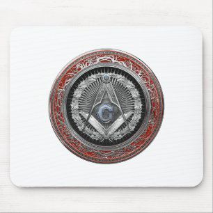 [200] Master Mason - Silver Square & Compasses Mouse Mat