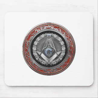 [200] Master Mason - Silver Square & Compasses Mouse Mat