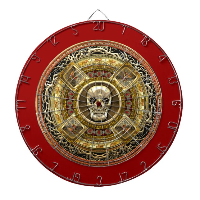 [200] Mictlantecuhtli – Aztec God of Death Dartboard (Front)