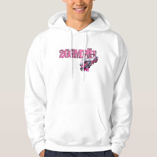 200 MPH Pink Hayabusa Pro Street Hoodie (Front)
