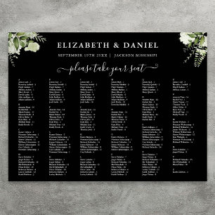 200 Names Greenery Wedding Seating Chart Sign
