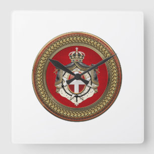 [200] Order of Malta - SMOM Coat of Arms Square Wall Clock