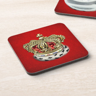 [200] Prince [King] Royal Crown [Fur+Gold][Red] Coaster