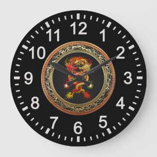 [200] Red and Yellow Dragons Large Clock