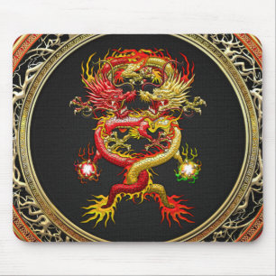 [200] Red and Yellow Dragons Mouse Mat