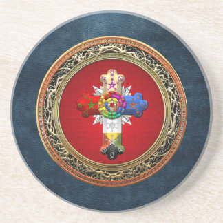 [200] Rosy Cross (Rose Croix) on Red & Gold Coaster