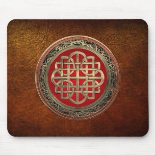 [200] Sacred Celtic Gold Knot Cross Mouse Mat