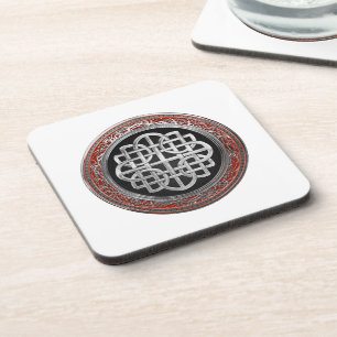 [200] Sacred Celtic Silver Knot Cross Coaster