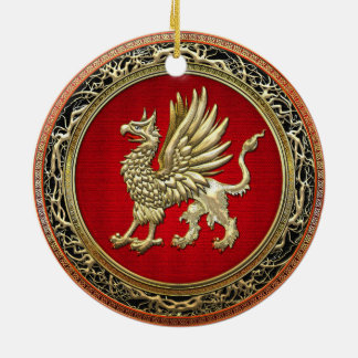 [200] Sacred Gold Griffin Ceramic Tree Decoration