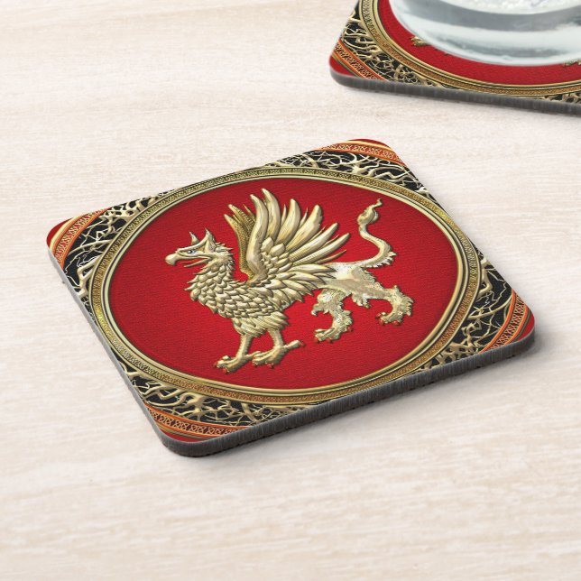 [200] Sacred Gold Griffin Coaster (Left Side)