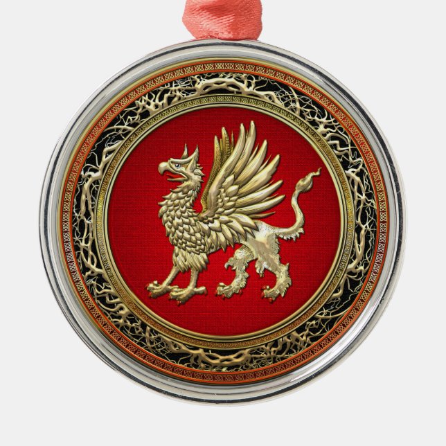 [200] Sacred Gold Griffin Metal Tree Decoration (Front)