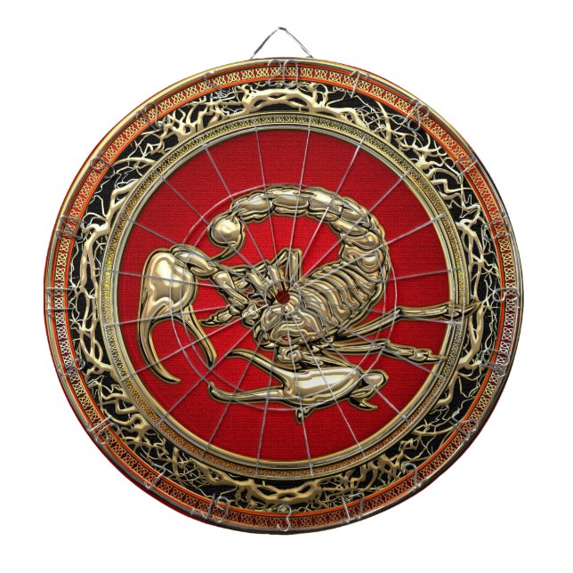 [200] Sacred Golden Scorpion on Red Dartboard (Front)