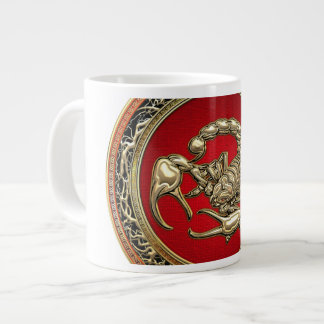 [200] Sacred Golden Scorpion on Red Large Coffee Mug