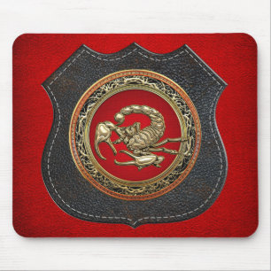 [200] Sacred Golden Scorpion on Red Mouse Mat