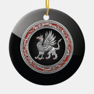 [200] Sacred Silver Griffin Ceramic Tree Decoration
