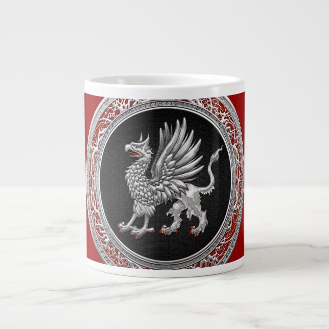[200] Sacred Silver Griffin Large Coffee Mug (Front)