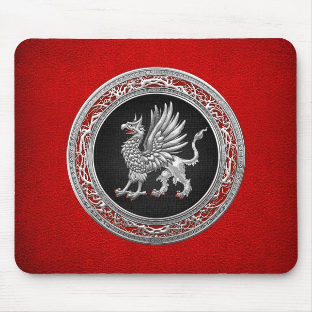 [200] Sacred Silver Griffin Mouse Mat (Front)