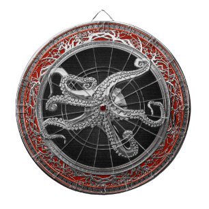 [200] Sacred Silver Octopus in Defensive Posture Dartboard