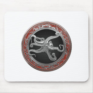 [200] Sacred Silver Octopus in Defensive Posture Mouse Mat