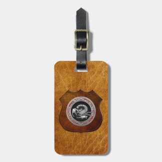 [200] Sacred Silver Scorpion on Black Luggage Tag