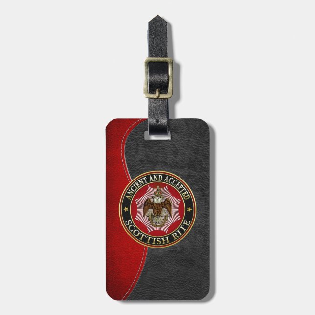 [200] Scottish Rite Double-headed Eagle Luggage Tag (Front Vertical)