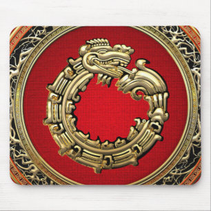 [200] Serpent God Quetzalcoatl [Gold] Mouse Mat