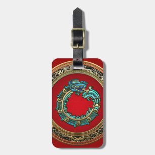 [200] Serpent God Quetzalcoatl [Jade] Luggage Tag