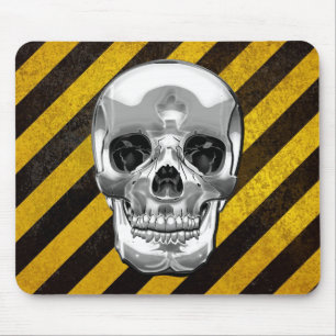 [200] Silver Human Skull Mouse Mat