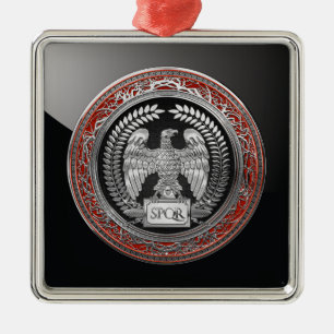 [200] Silver Roman Imperial Eagle Metal Tree Decoration