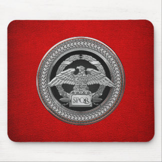 [200] Silver Roman Imperial Eagle over Medallion Mouse Mat