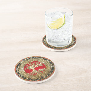 [200] Treasure Trove: Celtic Tree of Life [Gold] Coaster