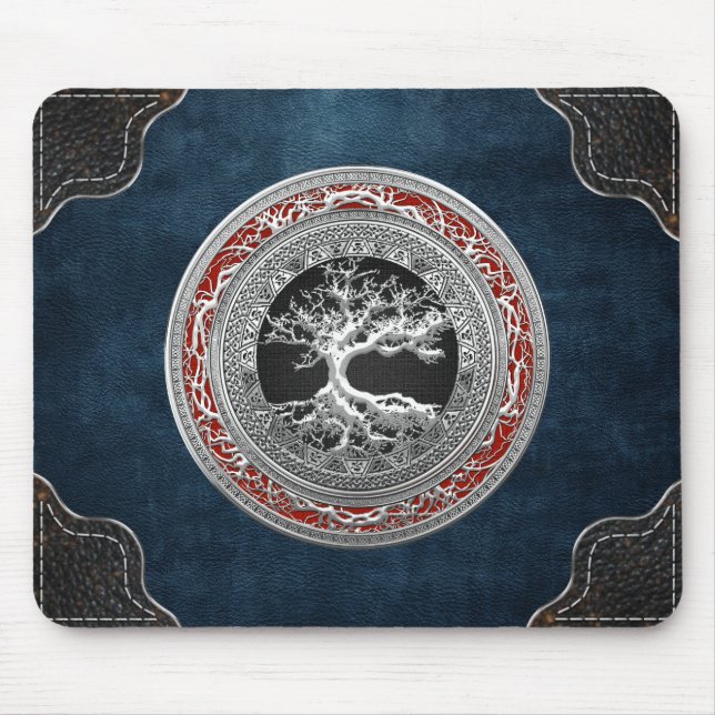 [200] Treasure Trove: Celtic Tree of Life [Silver] Mouse Mat (Front)