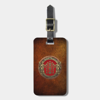 [200] Two Gold Ninurtas with Tree of Life Luggage Tag
