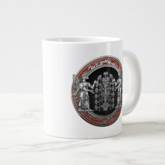 [200] Two Silver Ninurtas with Tree of Life Large Coffee Mug