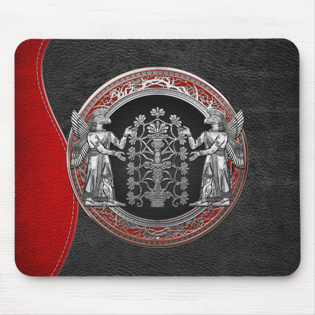 [200] Two Silver Ninurtas with Tree of Life Mouse Mat (Front)