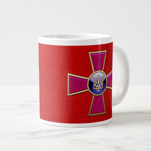 [200] Ukrainian Armed Forces Emblem Large Coffee Mug (Front Right)