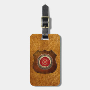 [200] Vegvisir - Viking Gold Magic Runic Compass Luggage Tag