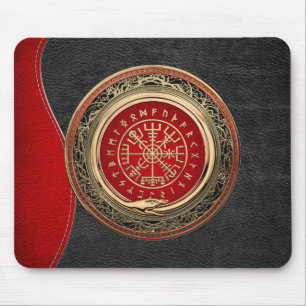 [200] Vegvisir - Viking Gold Magic Runic Compass Mouse Mat