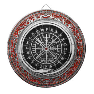 [200] Vegvisir - Viking Silver Magic Runic Compass Dartboard