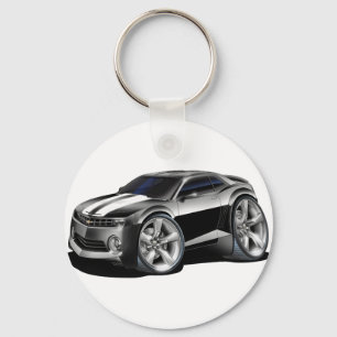 2010-11 Camaro Black-White Car Key Ring