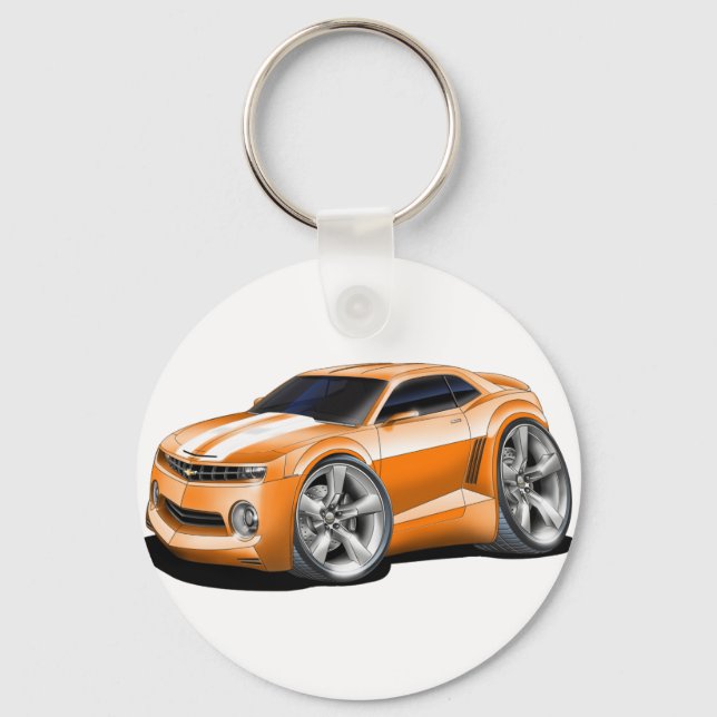 2010-11 Camaro Orange-White Car Key Ring (Front)