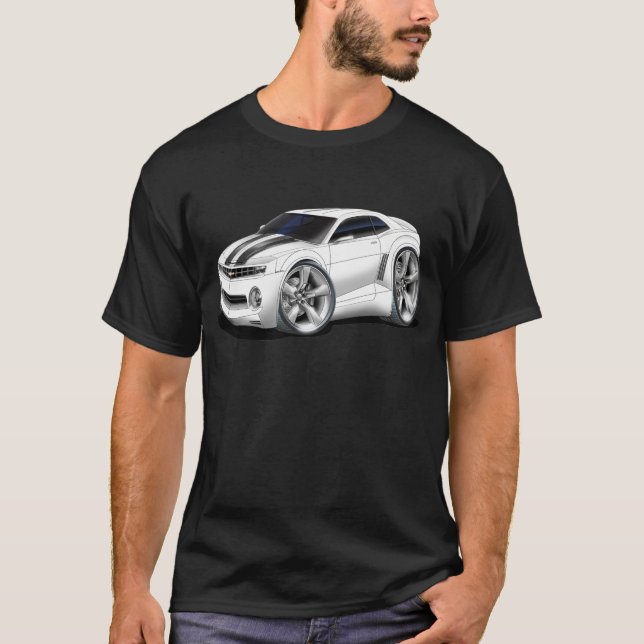 2010-11 Camaro White-Black Car T-Shirt (Front)