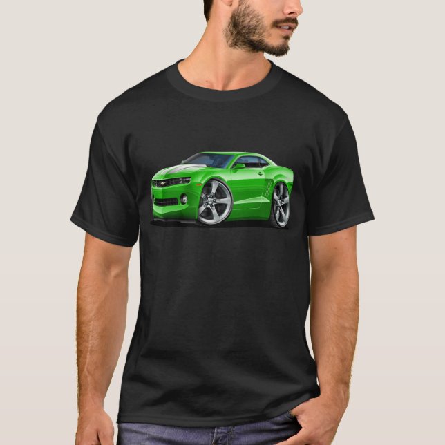 2010-12 Camaro Green-White Car T-Shirt (Front)