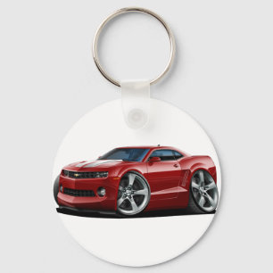 2010-12 Camaro Maroon-White Car Key Ring