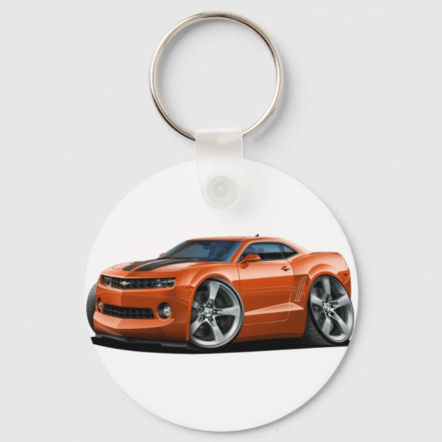 2010-12 Camaro Orange-Black Car Key Ring (Front)