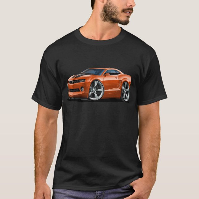 2010-12 Camaro Orange-Black Car T-Shirt (Front)