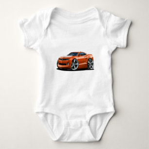 2010-12 Camaro Orange-White Car Baby Bodysuit