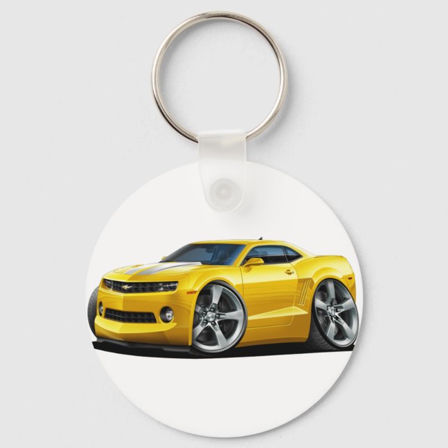 2010-12 Camaro Yellow-White Car Key Ring (Front)