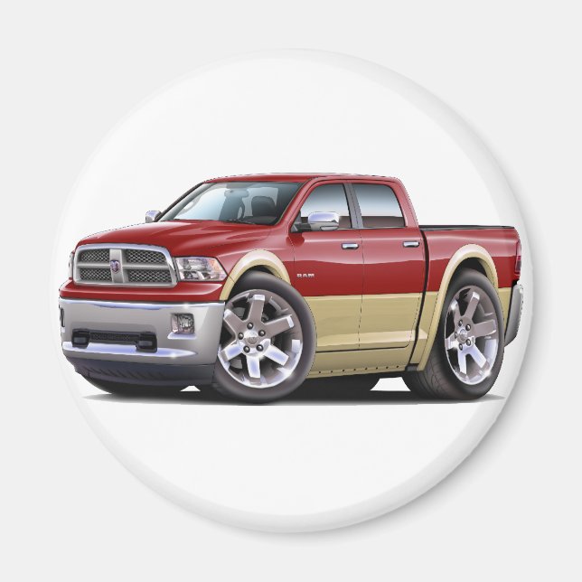 2010-12 Ram Dual Maroon-Tan Truck Magnet (Front)